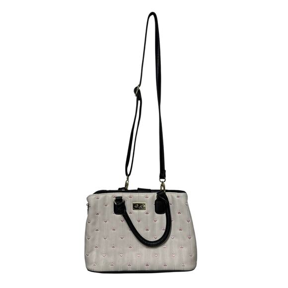 Luv Betsey by Betsey Johnson Quilted Heart Dome Satchel Crossbody Bag Purse - Picture 2 of 13